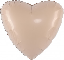 Шар (30''/76 см) Сердце, Мистик, Кремовый, Сатин, 1 шт. в уп.