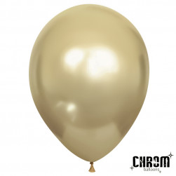 Шар (12''/30 см) Белое золото, хром, 50 шт.
