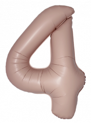 Шар (40''/102 см) Цифра, 4 Slim, Винтажная роза, Матовый, 1 шт. в уп.