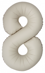 Шар (40''/102 см) Цифра, 8 Slim, Кремовый Латте, Матовый, 1 шт. в уп.