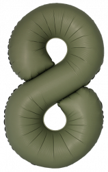 Шар (40''/102 см) Цифра, 8 Slim, Оливковый, Матовый, 1 шт. в уп.