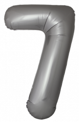 Шар (40''/102 см) Цифра, 7 Slim, Лунное Серебро, Матовый, 1 шт. в уп.