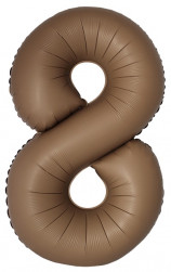 Шар (40''/102 см) Цифра, 8 Slim, Шоколад, Матовый, 1 шт. в уп.
