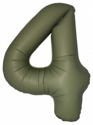 Шар (40''/102 см) Цифра, 4 Slim, Оливковый, Матовый, 1 шт. в уп.