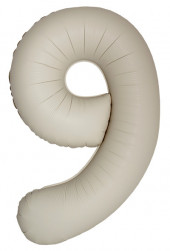 Шар (40''/102 см) Цифра, 9 Slim, Кремовый Латте, Матовый, 1 шт. в уп.