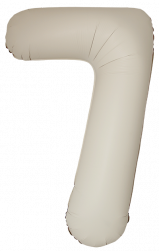 Шар (40''/102 см) Цифра, 7 Slim, Кремовый Латте, Матовый, 1 шт. в уп.
