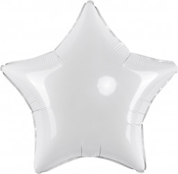 Шар (32''/81 см) Звезда, Белый, 1 шт.