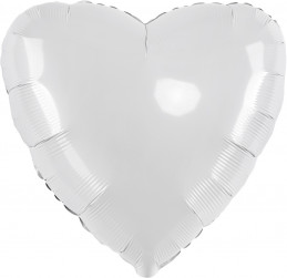 Шар (32''/81 см) Сердце, Белый, 1 шт.