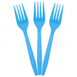 Вилки, Голубой, 15 см, 10 шт. в упак.