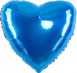 Шар (18''/46 см) Сердце, Синий, 1 шт.