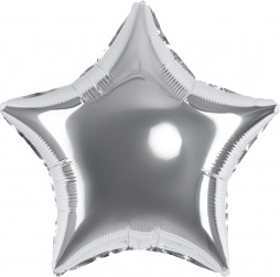 Шар (4''/10 см) Микро-звезда, Серебро, 1 шт.