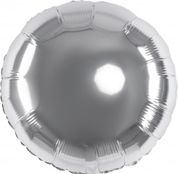 Шар (18''/46 см) Круг, Серебро, 1 шт.