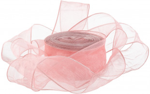 Лента органза (2,5 см*9,14 м) Нежная грация, Пыльная роза, 1 шт.