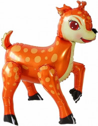 Шар 3D (24''/61 см) Фигура, Олень, Коричневый, 1 шт. в уп.