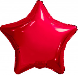 Шар (19''/48 см) Звезда, Красный, 1 шт.