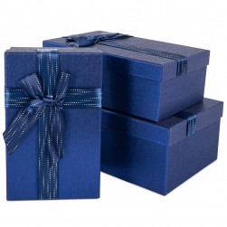 Набор коробок Чудесный подарок, Темно-синий, 23*16*9,5 см, 3 шт. в упак.