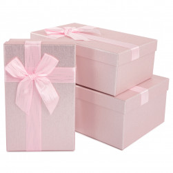 Набор коробок Чудесный подарок, Нежно-розовый, 23*16*9,5 см, 3 шт. в упак.