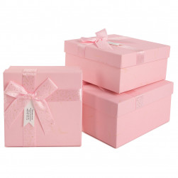 Набор коробок Волшебный праздник, Нежно-розовый, 19*19*9,8 см, 3 шт. в упак.