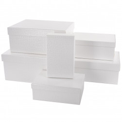 Набор коробок Отличный подарок, Белый, 32*25*14 см, 6 шт. в упак.