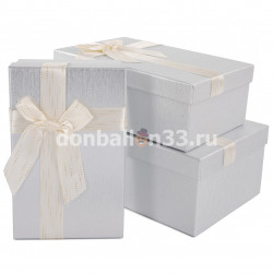 Набор коробок Чудесный подарок, Серебро/Белый, 23*16*9,5 см, 3 шт. в упак.