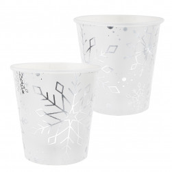 Стаканы (250 мл) Снежинки, Металлик, 6 шт.