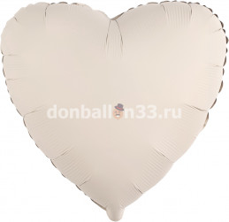 Шар (18''/46 см) Сердце, Кремовый Латте, Матовый, 1 шт.