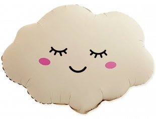 Шар (27''/69 см) Фигура, Облако, Кремовый, Матовый, 1 шт.