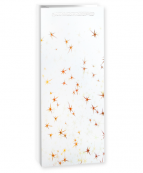 Пакет подарочный для вина, 210гр, Тысячи созвездий, Дизайн №4, Белый/Золото, Металлик, 36*12*9 см, 1