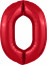 Логотип «Шар (40''/102 см) Цифра, 0 Slim, Красный, 1 шт. в уп.»