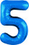 Логотип «Шар (40''/102 см) Цифра, 5 Slim, Синий, 1 шт. в уп.»