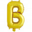 Логотип «Шар с клапаном (16''/41 см) Мини-буква, В, Золото, 1 шт. в уп.»