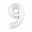 Логотип «Шар (40''/102 см) Цифра, 9 Slim, Белый блеск, 1 шт. в уп.»