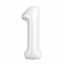 Логотип «Шар (40''/102 см) Цифра, 1 Slim, Белый блеск, 1 шт. в уп.»