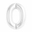 Логотип «Шар (40''/102 см) Цифра, 0 Slim, Белый блеск, 1 шт. в уп.»