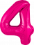 Логотип «Шар (40''/102 см) Цифра, 4,  Фуксия, 1 шт. в уп.»