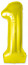 Логотип «Шар (40''/102 см) Цифра, 1 Slim, Золото, 1 шт.»