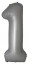 Логотип «Шар (40''/102 см) Цифра, 1 Slim, Лунное Серебро, Матовый, 1 шт.»