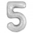Логотип «Шар (40''/102 см) Цифра, 5 Slim, Серебро, 1 шт.»
