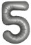 Логотип «Шар (40''/102 см) Цифра, 5 Slim, Лунное Серебро, Матовый, 1 шт.»