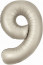 Логотип «Шар (40''/102 см) Цифра, 9 Slim, Мистик, Кремовый, Сатин, 1 шт. в уп.»