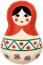 Логотип «Шар (31''/79 см) Фигура, Матрешка Русский узор, 1 шт. в уп.»