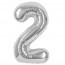 Логотип «Шар (40''/102 см) Цифра, 2, Серебро, Металлик, 1 шт. в уп.»