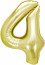 Логотип «Шар (40''/102 см) Цифра, 4, Белое золото, Металлик, 1 шт. в уп.»