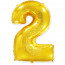 Логотип «Шар (40''/102 см) Цифра, 2, Золото, 1 шт. в уп.»