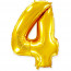 Логотип «Шар (40''/102 см) Цифра, 4, Золото, 1 шт. в уп.»