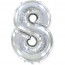 Логотип «Шар (40''/102 см) Цифра, 8, Серебро, 1 шт. в уп.»