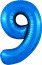 Логотип «Шар (40''/102 см) Цифра, 9 Slim, Синий, 1 шт. в уп.»