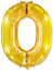 Логотип «Шар (40''/102 см) Цифра, 0, Золото, 1 шт.»