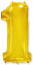 Логотип «Шар (40''/102 см) Цифра, 1, Золото, 1 шт.»