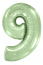 Логотип «Шар (40''/102 см) Цифра, 9, Мятный, Макарунс, 1 шт. в уп.»